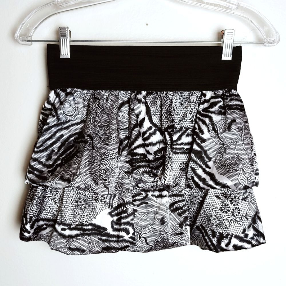 VTG Y2K Wet Seal Tiered Bubble Ruffle Mini Skirt, Size XS
